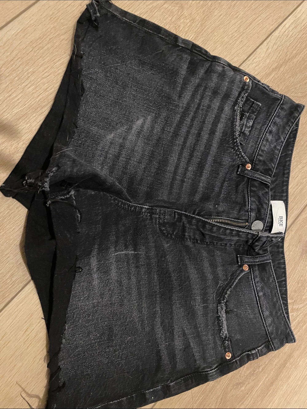 Buckle Black Distressed Denim Jean Shorts